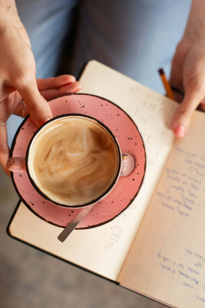 Quiet work moment with coffee during planning and reflection